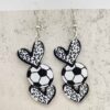 Wholesale Football Love Leopard Pattern Baseball Football Basketball Printed Acrylic Earrings