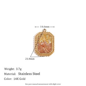 Octagonal stitching color bead pendant-Gold-Champagne