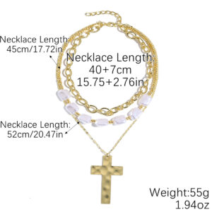 N2511-18 square pearl cross