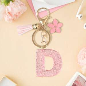 Pink d keychain