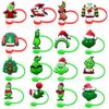 Wholesale Christmas straw cap straw sle silicone Straw Tube Cap