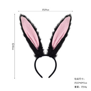 Black yoyo rabbit ears [pink core]