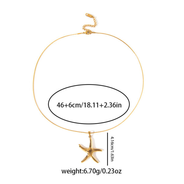 Wholesale Stainless Steel Starfish Pendant Necklace Ocean Vacation Style