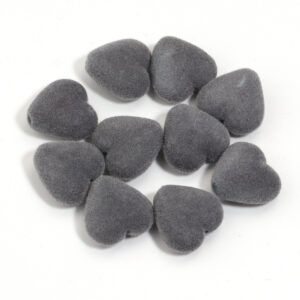 Heart gray / Size: outer diameter 16.5*17.5mm, hole diameter 2.4mm