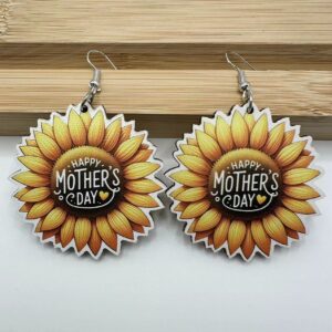 O1CN01AWNMHp1FvwlhG0T9f_2214033970550-0-cib Wholesale Mother's Day wooden printing sunflower earrings