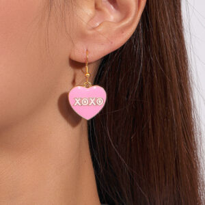 Pink love xoxo earrings