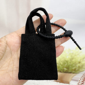 Black corded cloth bag