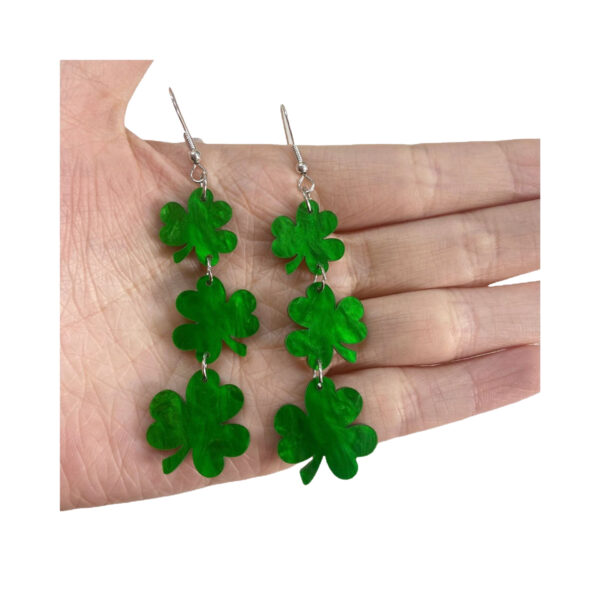 Wholesale clover earrings St. Patrick's day beer festival fashion exaggerated earrings