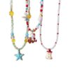 Wholesale Vacation-style Orange Starfish Multi color Beaded Necklace for Women Summer Accessory