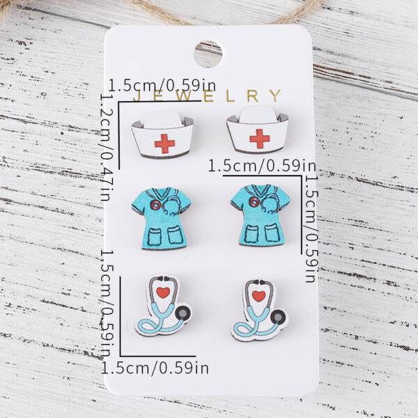 Wholesale Nurse's Day Stethoscope Nurse Cute Heart and Lung Organs Earrings