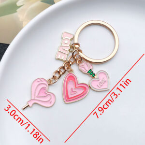 ER876-Drop Oil Pink Valentine's Day Love Keychain -11.9g