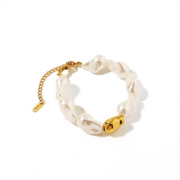 O1CN01AhH04n1pA9kErPfIV_2219486875319-0-cib Wholesale Stainless Steel Bracelet Baroque Pearl Fashionable Gold Plated Bracelet