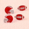 Wholesale Sports themed rugby sequin acrylic earrings