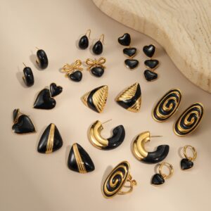 O1CN01AhaQcO29BL6AdMJ8l_2211762048029-0-cib Wholesale Black heart-shaped titanium steel earrings