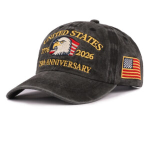 Black 250th eagle flag baseball cap