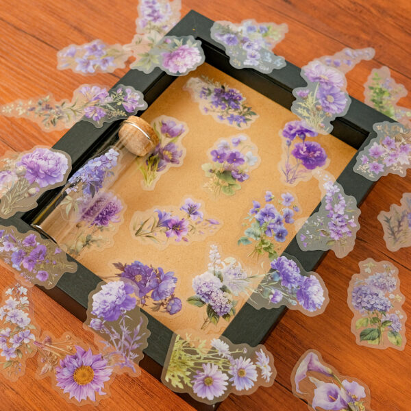 Wholesale 50 Purple Lily and Lavender Floral Planner Stickers