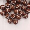 Wholesale 5pcs 20MM Brown Rugby Printed Beads