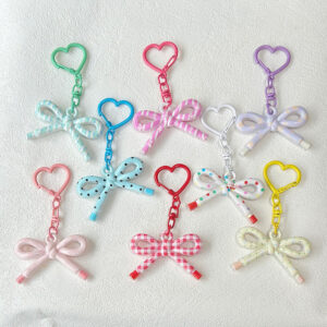 Double-sided printed bow pendant-random