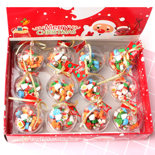 Wholesale Cartoon cute rubber ball Christmas tree Crystal eraser