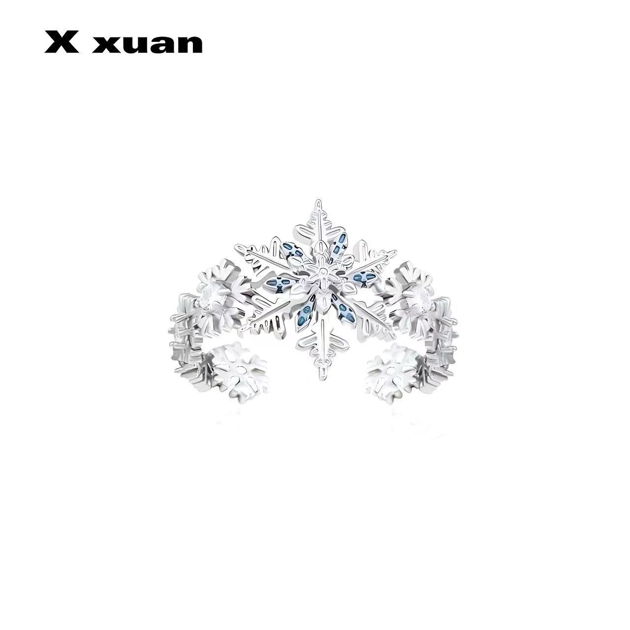 Wholesale Winter Is a Time of Fortune, Rotating Multi-Layered Snowflakes, Exquisite and Light Luxury, Niche High-End Valentine's Day Open Ring for Wom