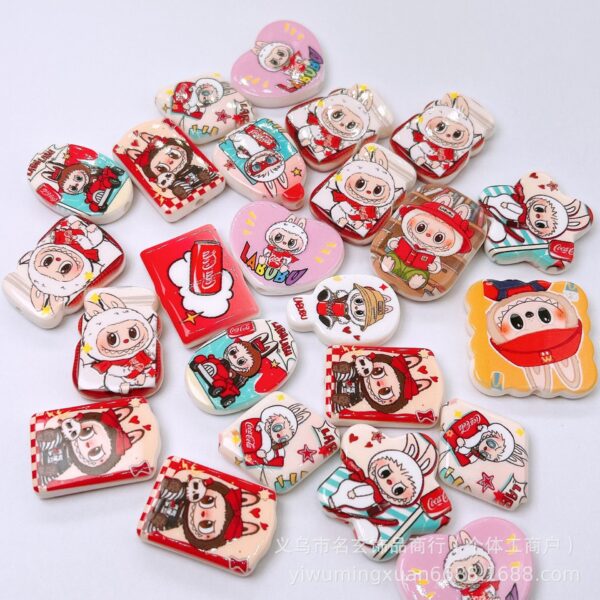 Wholesale OLY Exclusive - Printed Beads with Various Shaped Vertical Holes