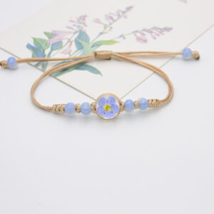 Forget me not + ice cracked beads