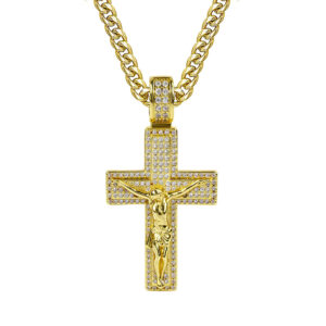 Golden full diamond cross