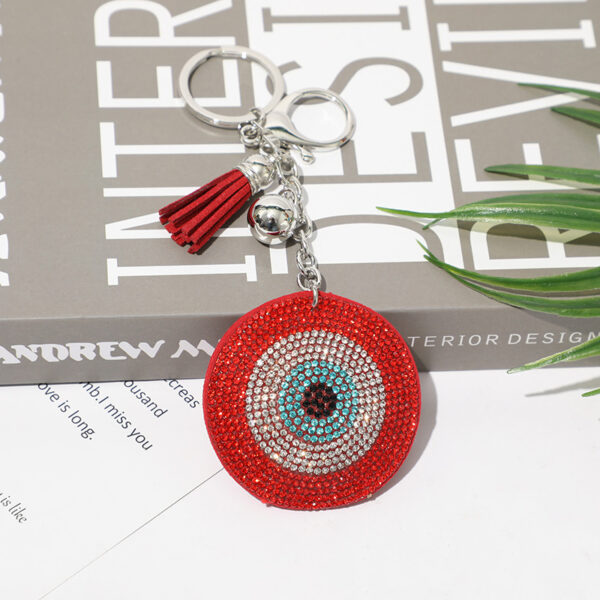 Wholesale Diamond Devil Evil Eye Keychain Bag Tassel Pendant Key