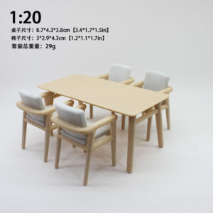 Dining table, one table and four chairs [1:20]