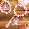 O1CN01Awdgqg1K1gA3WLlWT_4126711104-0-cib Wholesale Valentine's Day Love Wooden Bead Bracelet Keychain