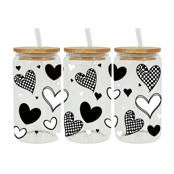 Wholesale UV transfer sticker glass cup crystal label crystal sticker 16OZ UV DTF WRAPS