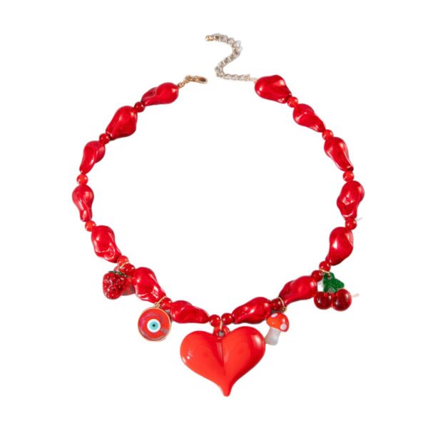 Wholesale Romantic Love Pearl Cherry Valentine's Day Necklace
