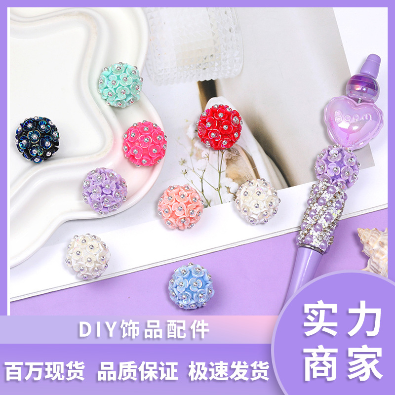 Wholesale three-petal flower beads handmade DIY jewellery