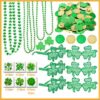 Wholesale St. Patrick's Day Shamrock Necklace Glasses Bead Accessories Set