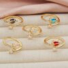 Wholesale Tulip Ring Copper Gold-Plated Simple Niche Flower Ring