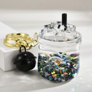 Bell style iceberg [black] / Keychain + luminous oil bottle
