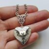 Wholesale Mini Silver Heart Photo Box Stainless Steel Necklace