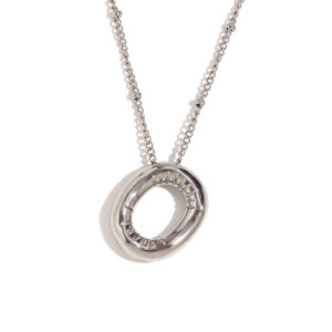 Party Balloon Letter Pendant Necklace-steel color-O