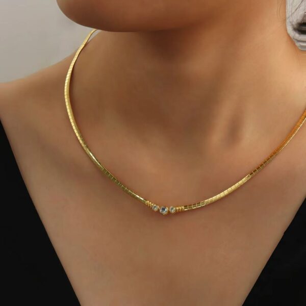 O1CN01B17tag1aXJYBRPHaG_2213091103339-0-cib Wholesale Diamond studded flat snake bone titanium steel necklace