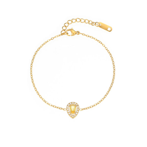 Wholesale Colored zircon water droplet shaped diamond encrusted bracelet