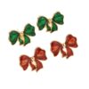 Wholesale Valentine's Day Christmas Bow Oil-Drip Earrings Red Green Onion Pink Delicate Earrings
