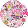 Wholesale 50pcs cartoon pink satirical graffiti watercolor proof vinyl stickers