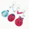 Wholesale Creative cartoon velvet rhinestone carapace ladybug Cute Keychain