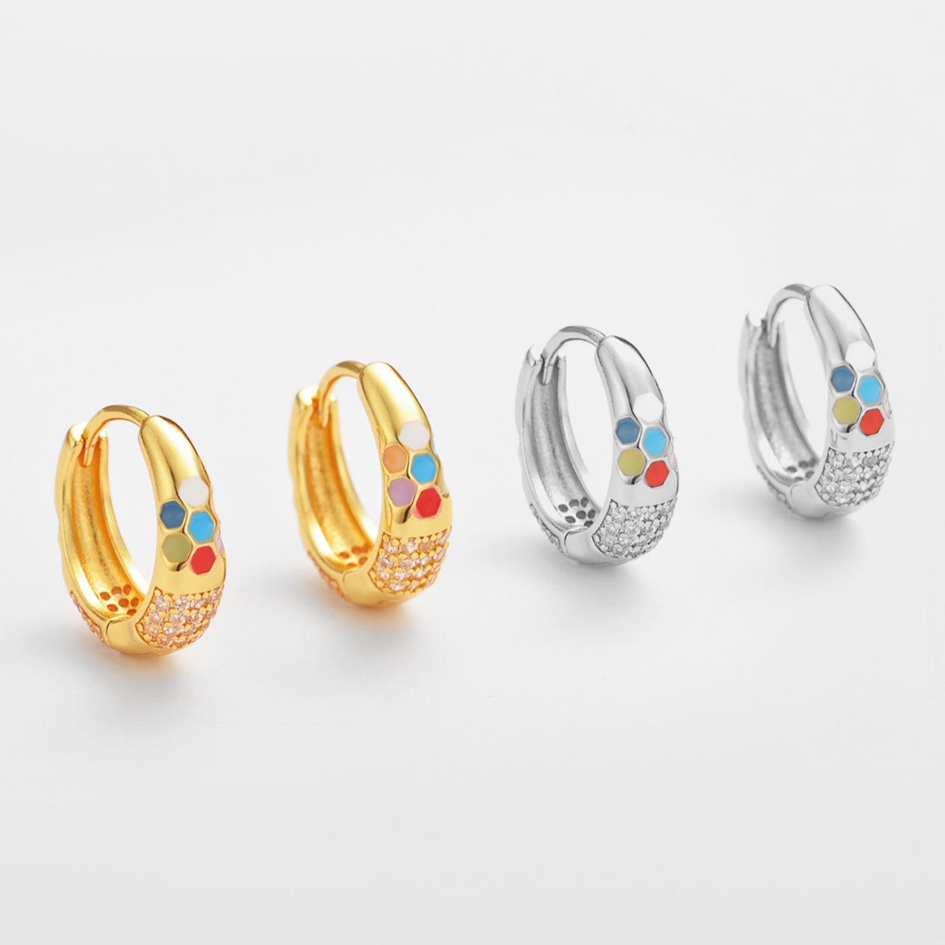 Wholesale Niche Enamel Zircon Earrings