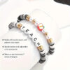 Wholesale Teachers' Holiday Apple Letters Colorful Soft Pottery Bracelet