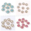Wholesale 14mm round plum blossom holder glass three-layer flower lace drill plate mobile phone shell sticker drill DIY clothing hair accessories rhinestone