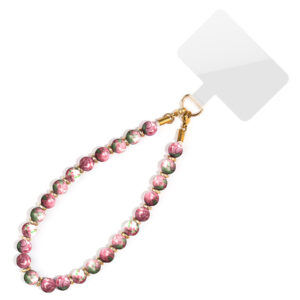 Camouflage red rain flower stone mobile phone chain