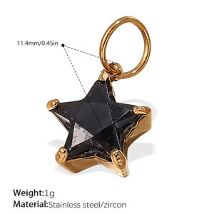 Pj464bkg black zirconium gold pendant