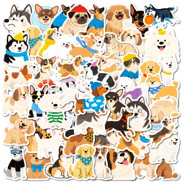 Wholesale 56 Cute Hand-Drawn Cartoon Dog Stickers