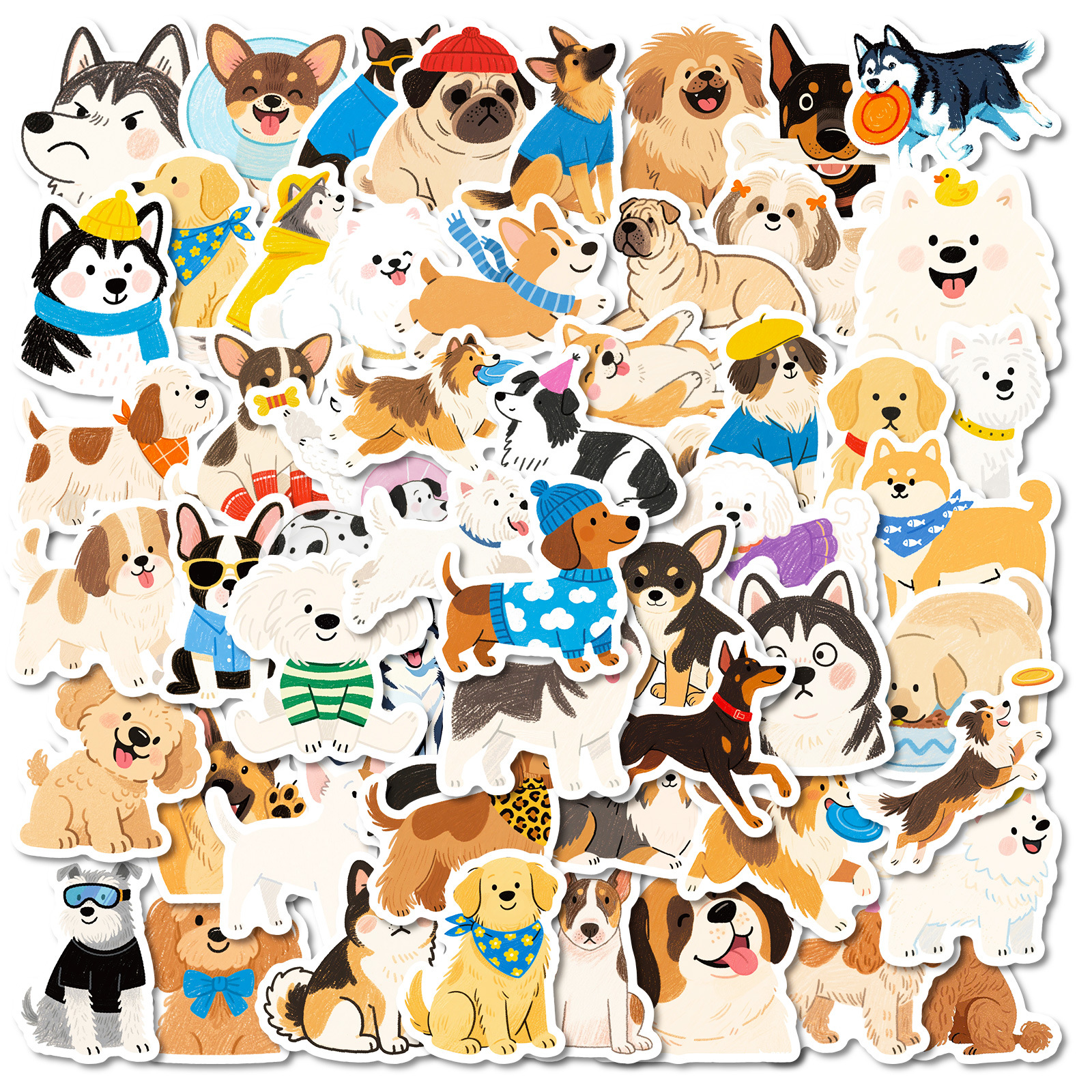 Wholesale 56 Cute Hand-awn Cartoon Dog Stickers